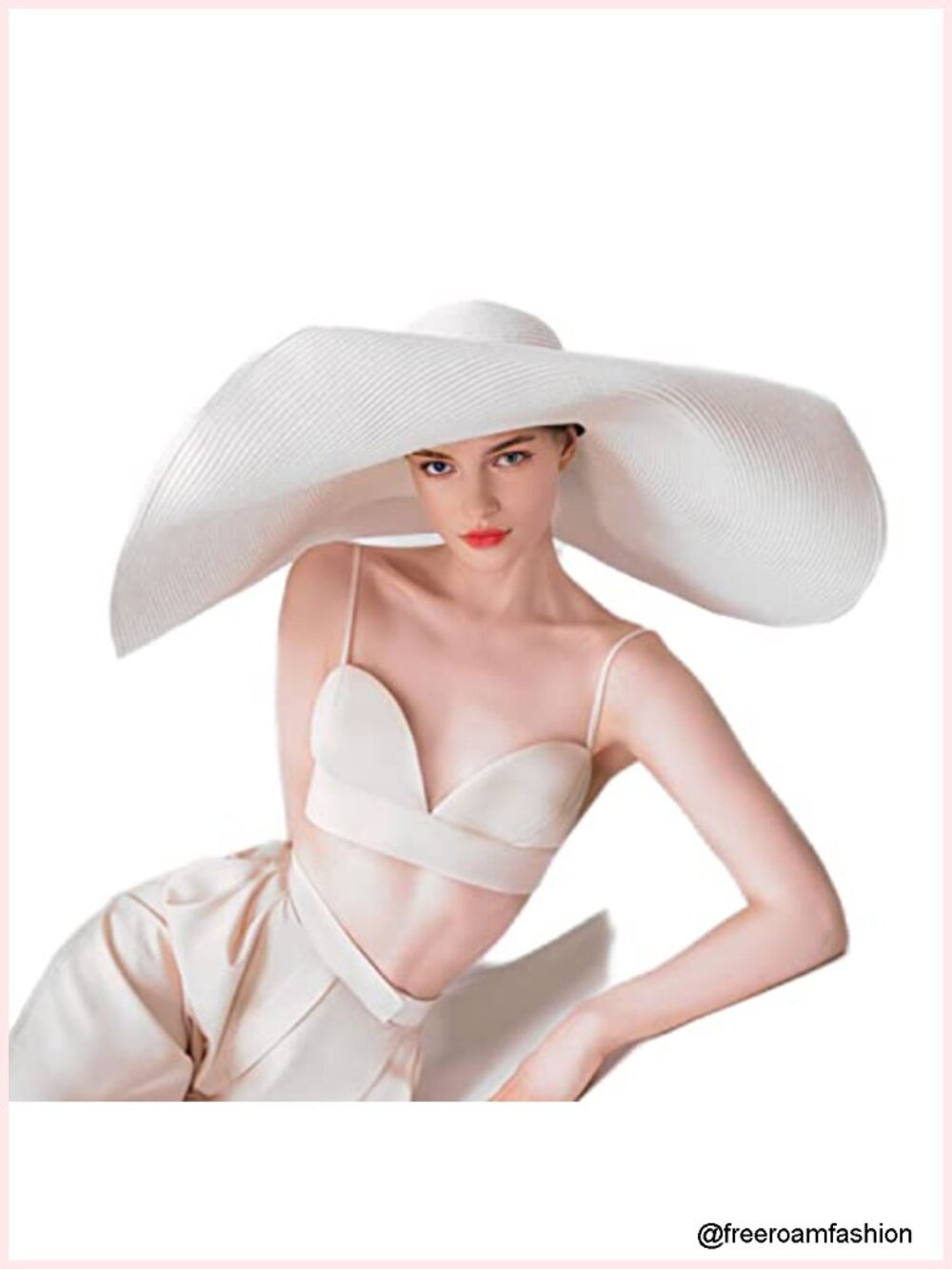 Oversized Straw Sun Hat with Wide Brim, Foldable Beach Hat